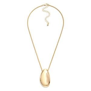 Gold Teardrop Pendant Necklace - Women Jewelry
